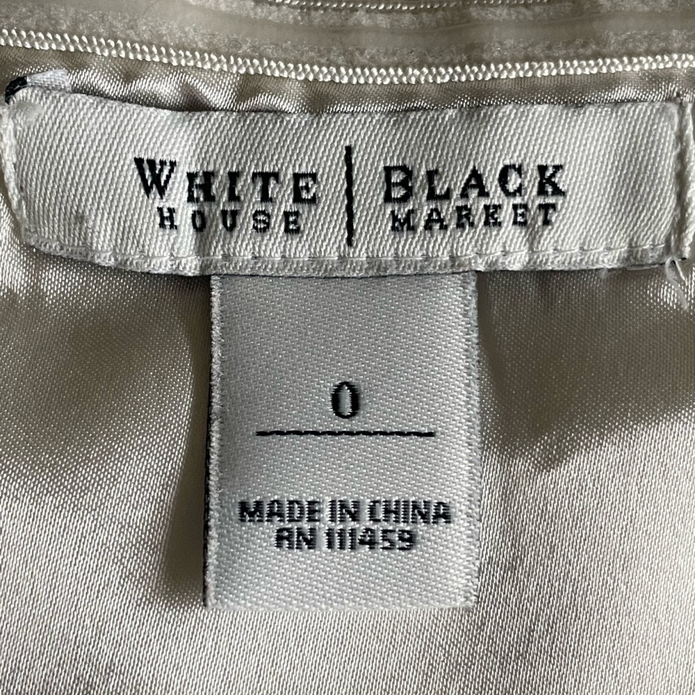 White House Black Market Strapless Pleated Ivory Dress | Cocktail Size 0 - Picture 10 of 13